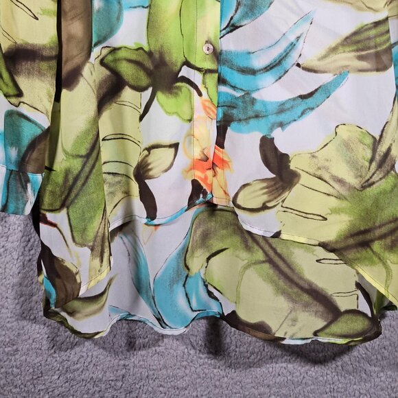 Floral Oversized Blouse Quintessential L  Lightweight Womens Top Button UP - Picture 7 of 13